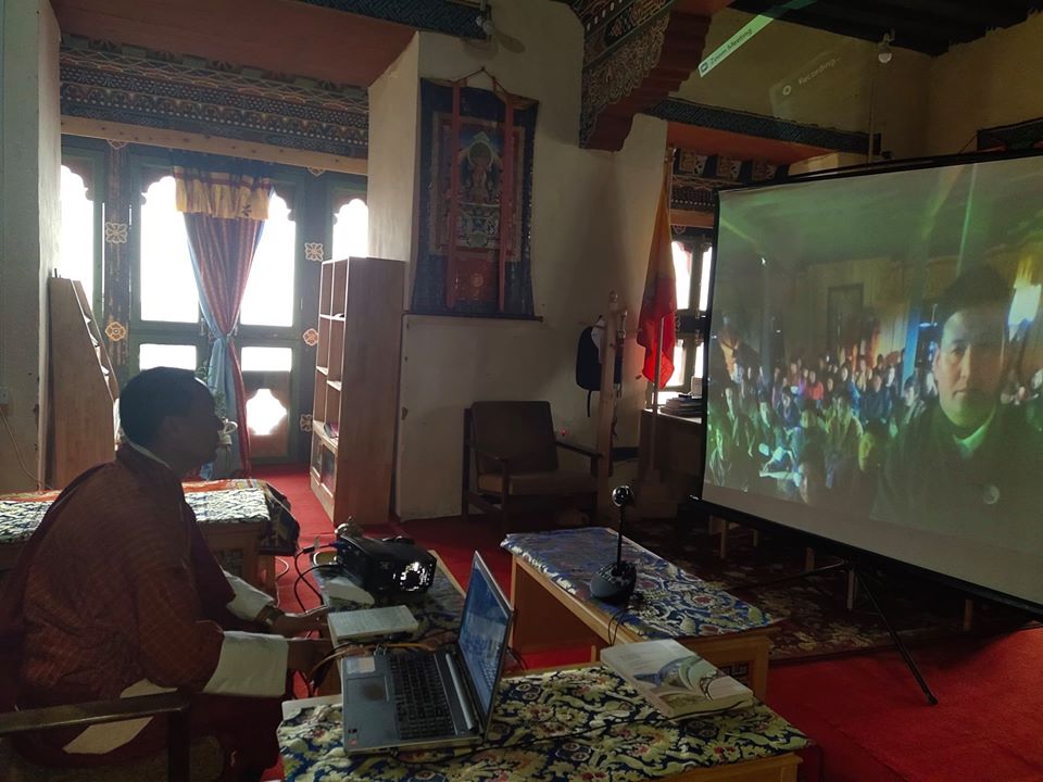 Dzongkhag administration organized virtual zomdu with the local leaders and people of Lunana Gewog