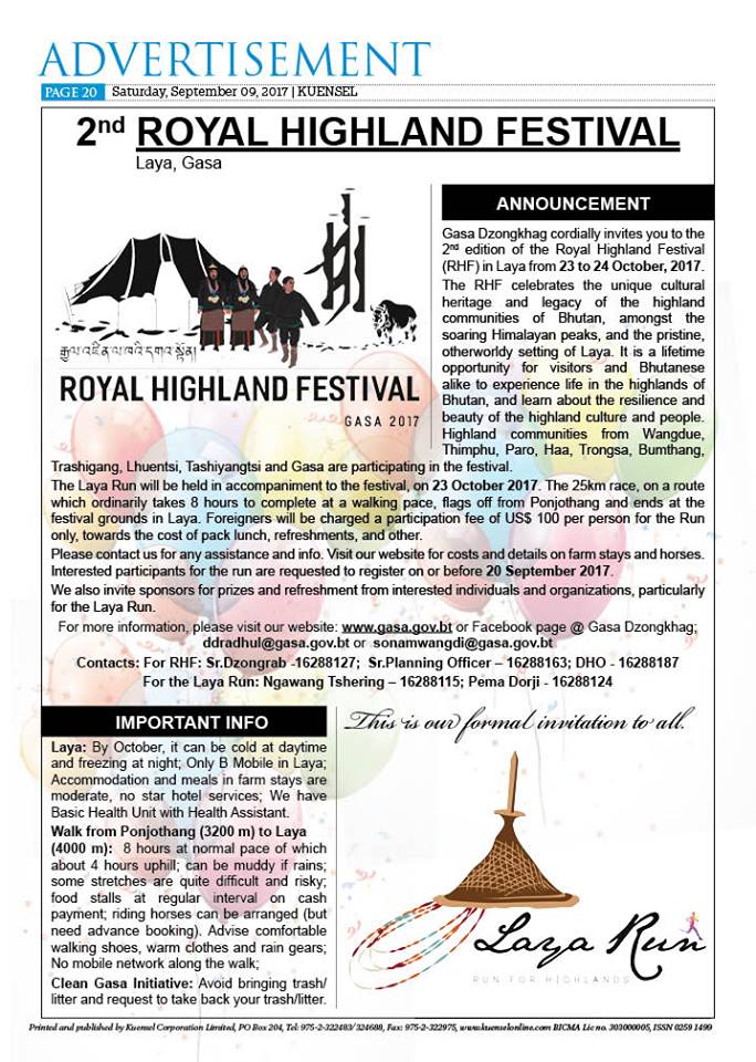 2nd Royal Highland Festival in Laya 