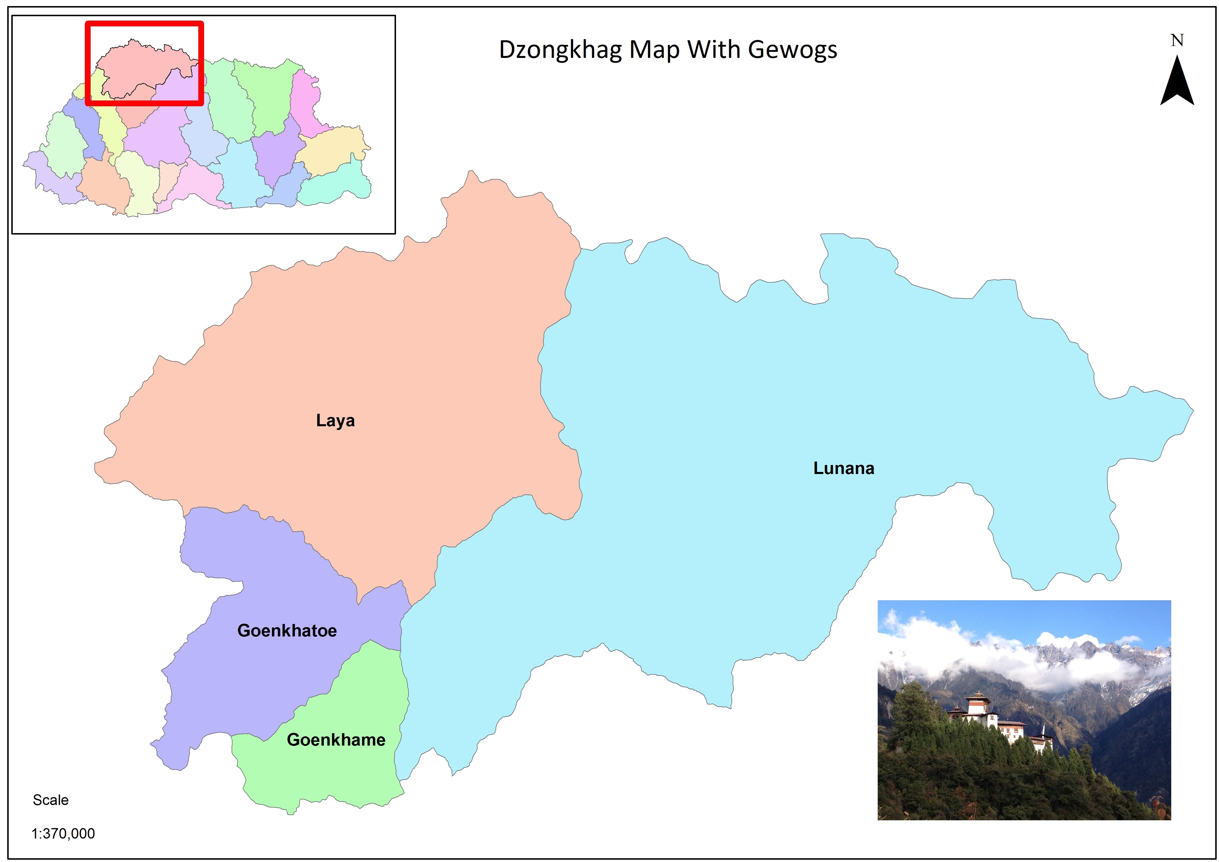Gasa Dzongkhag Map